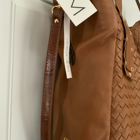 Giorgia Milani Made In Italy Italian Soft Lightweight Leather tote bag, Brown. - Picture 4 of 9